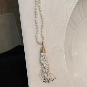 Elegant Pearl Tassel Necklace